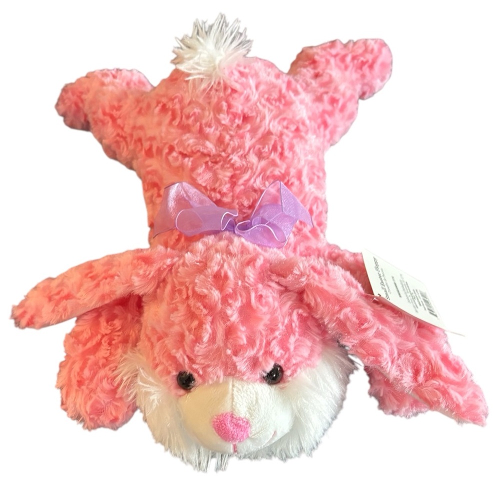 Pink Stuffed Bunny with Purple Bow